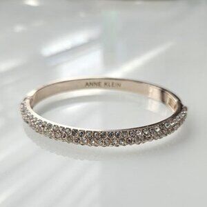 Anne Klein rose gold crystal bangle bracelet